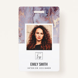 LILAC AGATE EMPLOYEE PHOTO BAR CODE NAME BADGE ID BADGE