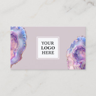Lilac Agate Geode Business Card