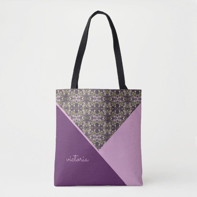 Lilac and Aubergine Chic Tote Bag (Front)