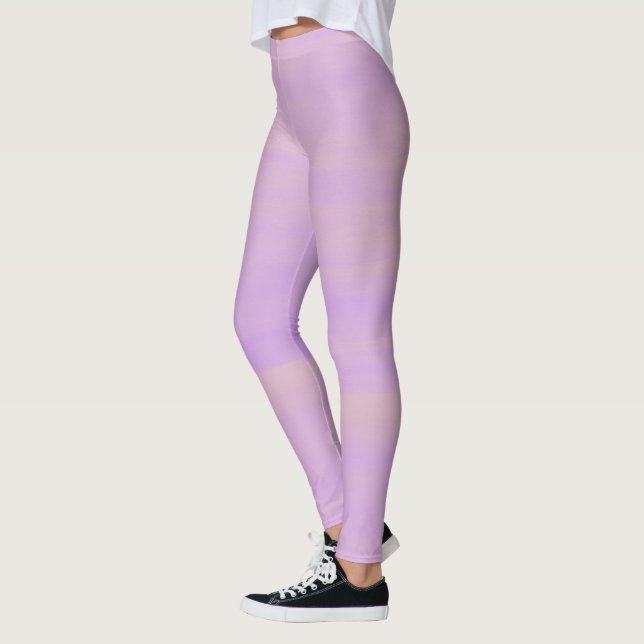 Lilac and Beige Watercolor Brushstrokes Leggings (Left)