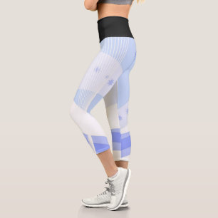 Lilac And Black Design  Capri Leggings