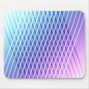 Lilac And Blue Abstract Striped Pattern Mouse Mat
