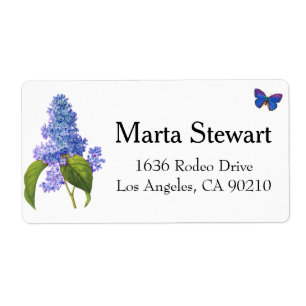 Lilac and Butterfly Address Labels
