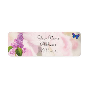 Lilac and Butterfly Address Labels