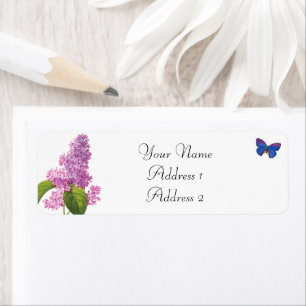Lilac and Butterfly Address Labels