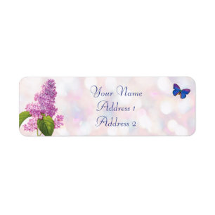 Lilac and Butterfly Address Labels