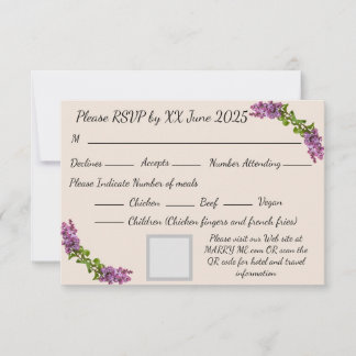 Lilac and Cream Response Card