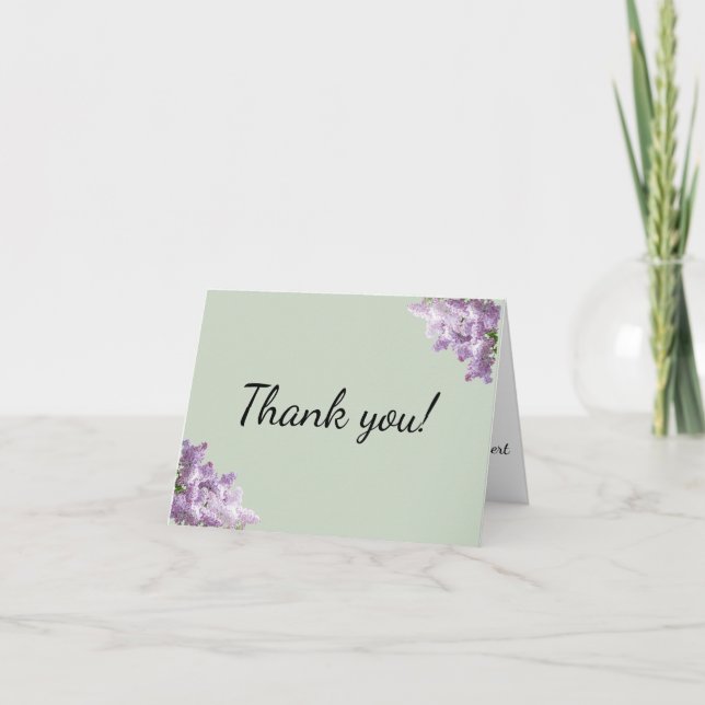 Lilac and Earthy Sage Thank You Card (Front)