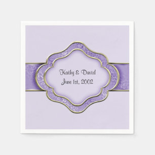 Lilac and Gold Ribbon (Wedding) Napkin