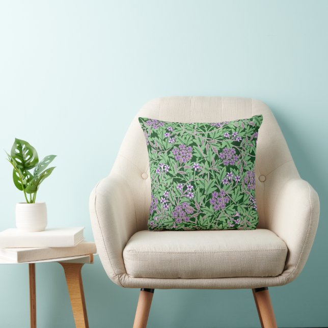 Lilac and green floral pattern cushion (Chair)