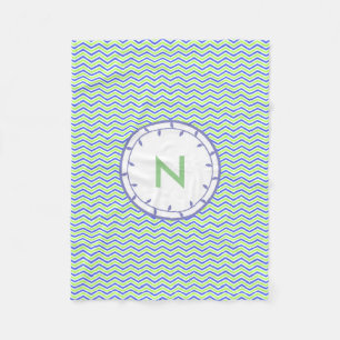 Lilac and Green Monogram Fleece Blanket Template