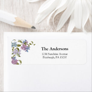 Lilac and Lavender Return Address Label