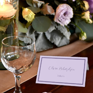Lilac and Lavender Script Wedding Place Card