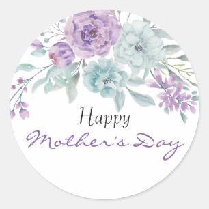 Lilac and Mint Floral   Mother's Day Sticker