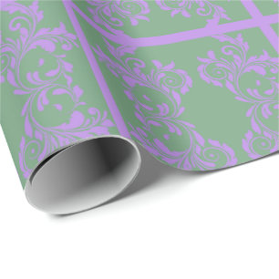 Lilac and Mint Leaves Wrapping Paper