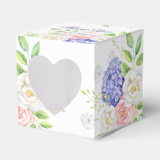 Lilac and Peony Sophisticated Wedding Favour Box (Front Side)