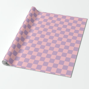 Lilac and Pink Chequerboard Wrapping Paper