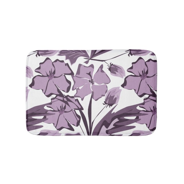 Lilac and violet flowers. bath mat (Front)