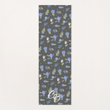 Lilac and Violet on Grey Hand-painted Yoga Mat