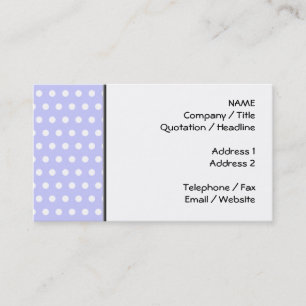 Lilac and White Polka Dot Pattern. Spotty. Business Card