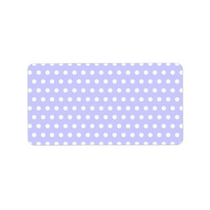 Lilac and White Polka Dot Pattern. Spotty. Label