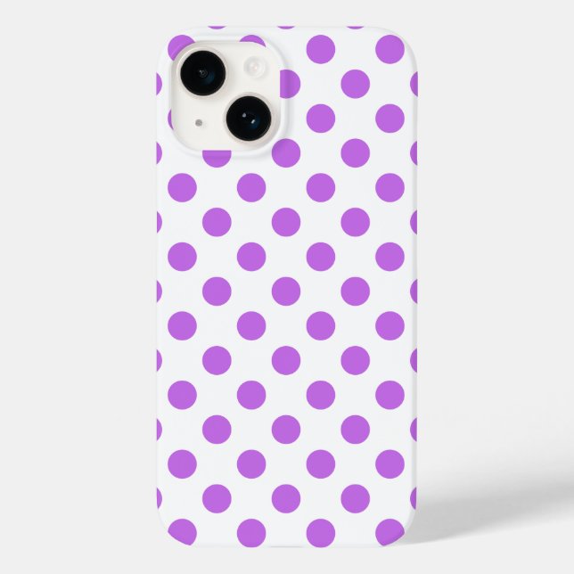 Lilac and white polka dots Case-Mate iPhone case (Back)