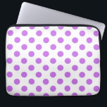 Lilac and white polka dots laptop sleeve<br><div class="desc">Lilac and white polka dots</div>