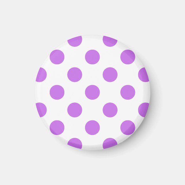 Lilac and white polka dots magnet (Front)