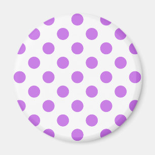 Lilac and white polka dots magnet