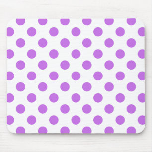 Lilac and white polka dots mouse mat