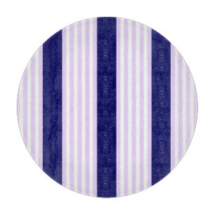 Lilac and white stripes pattern with navy blue cutting board