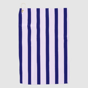 Lilac and white stripes pattern with navy blue golf towel