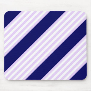 Lilac and white stripes pattern with navy blue mouse mat