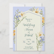 Lilac And White Wildflowers Geometric Wedding