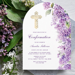 Lilac Arch Confirmation Invitation