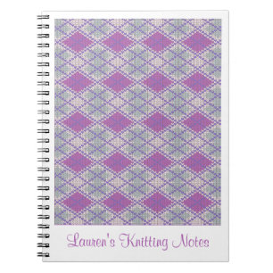 LILAC ARGYLE KNIT 6.5x8.75 Notebook + Text