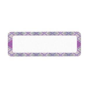 LILAC ARGYLE KNIT .75"x2.25" Labels