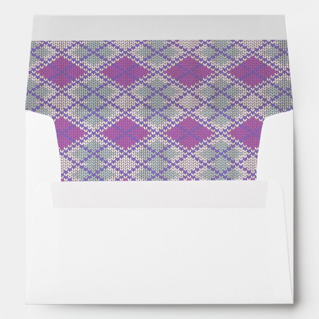 LILAC ARGYLE KNIT A7 Envelope  (Back (Bottom))