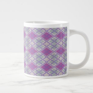 LILAC ARGYLE KNIT Big White Mug