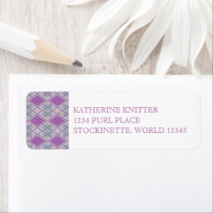 LILAC ARGYLE KNIT Return Address Labels 