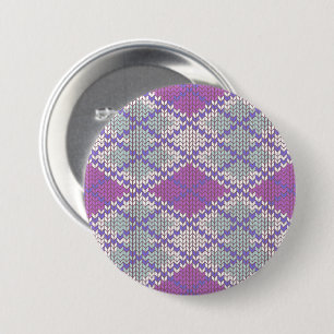 LILAC ARGYLE KNIT Round Pin Button