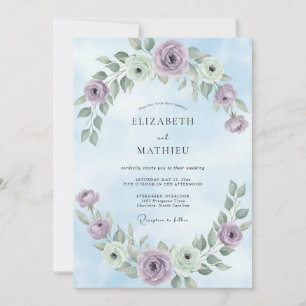 Lilac Azure Petal Wedding Invitation