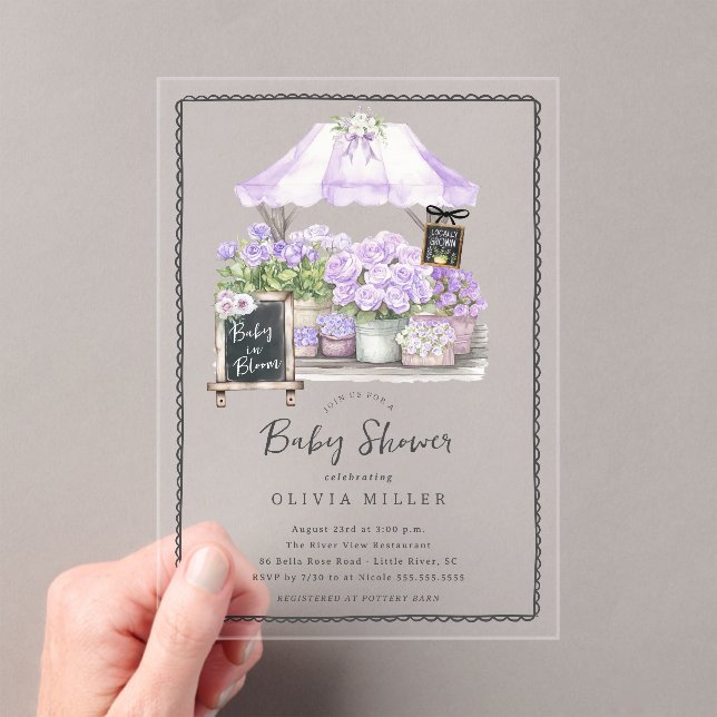 Lilac Baby Bloom Shower Invitation (Insitu (Handheld))