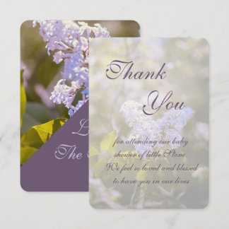 Lilac Baby Shower Thank You Card
