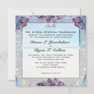 Lilac Beach Wedding Invitation