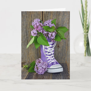 Lilac Birthday Bouquet in Sneaker Card
