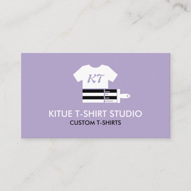 Lilac Black White Coloured Shirts Paint Brush Business Card (Front)