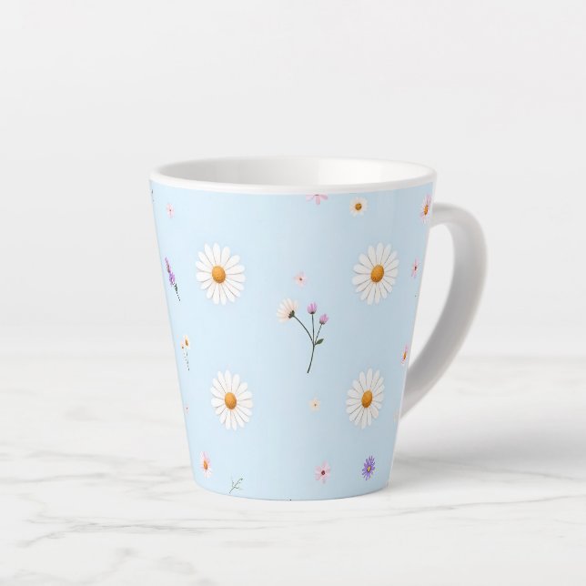 Lilac Bloomlets  Latte Mug (Right Angle)