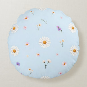 Lilac Bloomlets Round Cushion