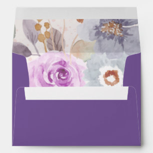 Lilac Blooms Pre-Printed Return Address Envelopes